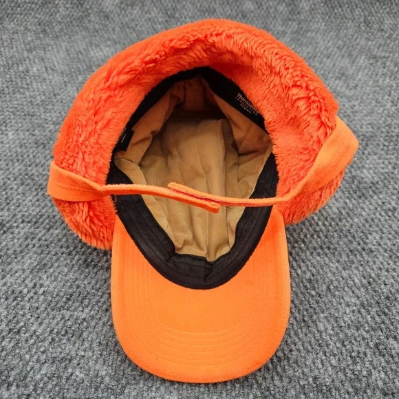 Vintage Cabela's Men's Large Orange Gore-Tex Thinsulate Trapper Hat Hunting Cap - Picture 7 of 9